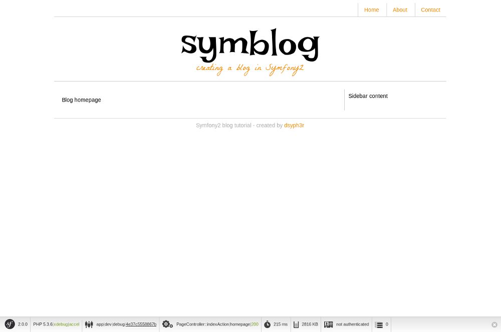 symblog layout del modello principale