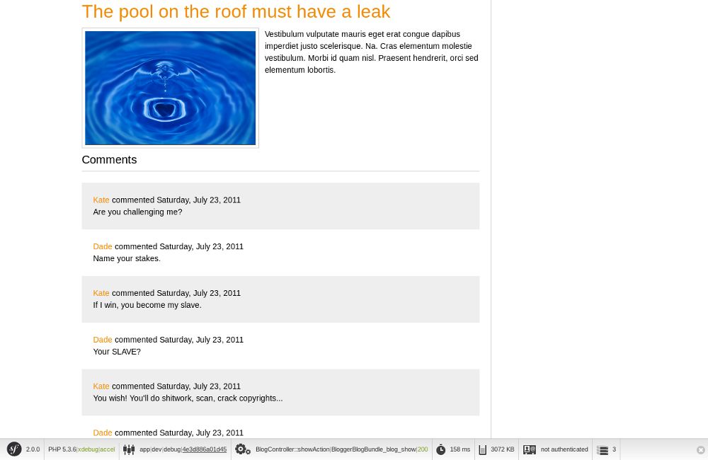 symblog show blog comments